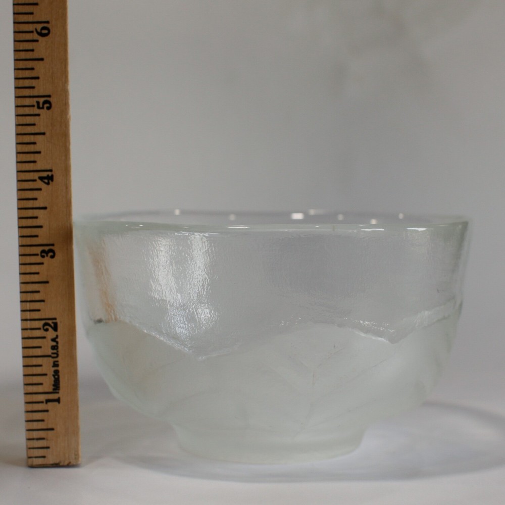 Frosted Bowl Leaves Small Clear