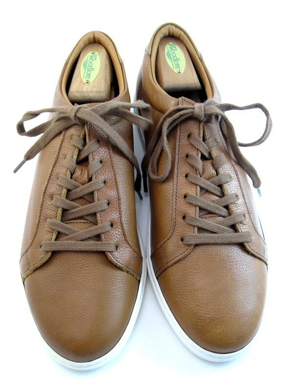 NEW Allen Edmonds "COURTSIDE" Mens Leather Dress Sneakers 9.5 D Walnut(490N)