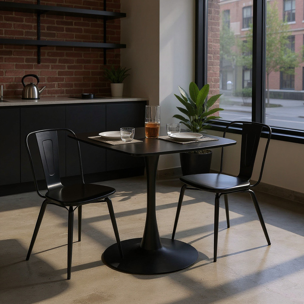 Homy Casa Special Dining Table,MDF Dining Table , Kitchen Table,Black,exective d