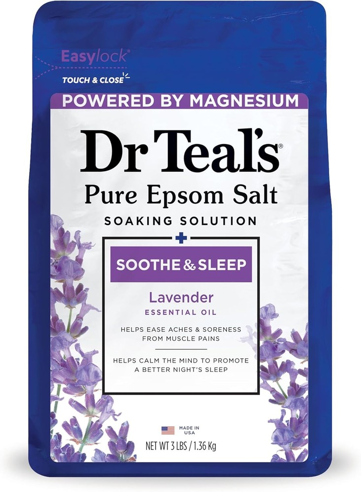 Dr Teal’s Epsom Salt Soaking Solution 3 lb | Soothe & Sleep Lavender