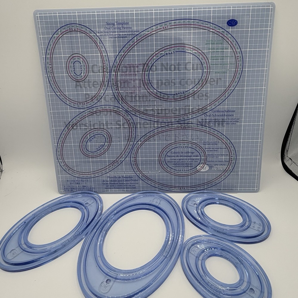 Creative Memories Cutting System 4 Oval Patterns Template & Mat Crafting Scrap