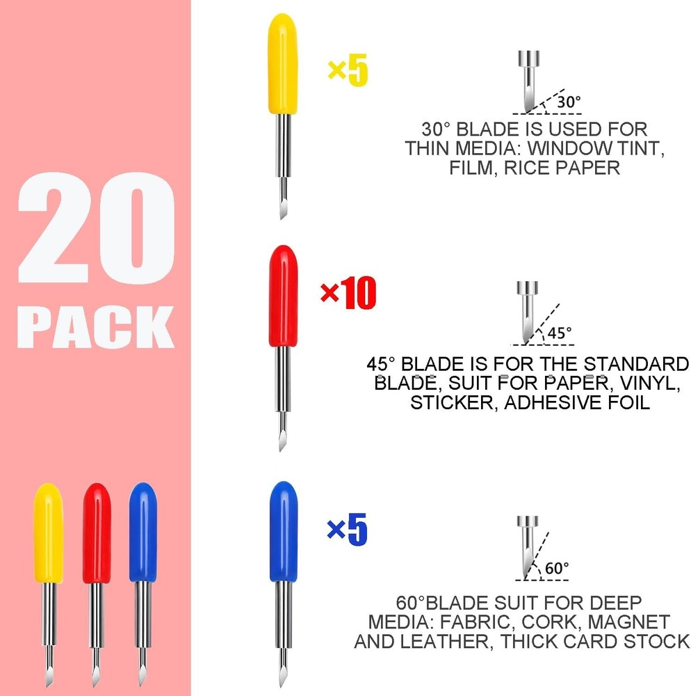 THANMAO 20 Pcs Replacement Blades Compatible with Explore Multicolored 20