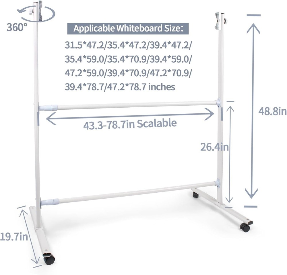 Whiteboard Easel Stand Only,Whiteboard Mounting Brackets, Adjustable Whiteboard