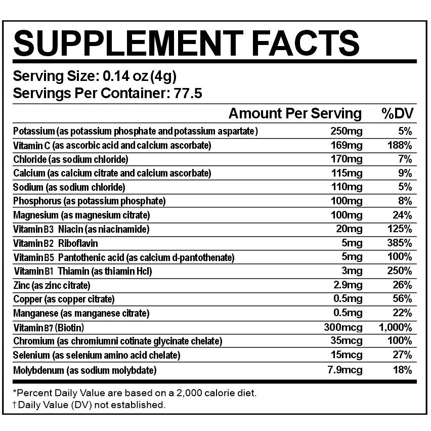 Electrolyte Complex Hydration Powder 12 Minerals + 6 Vitamins Cherry Pomegranate