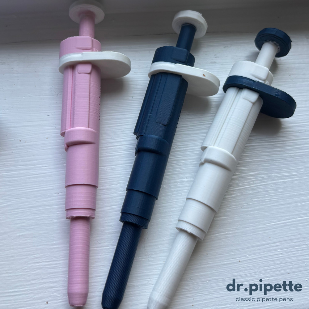 Custom Retractable Pipette-Shaped Ballpoint Pen (Cloud White)