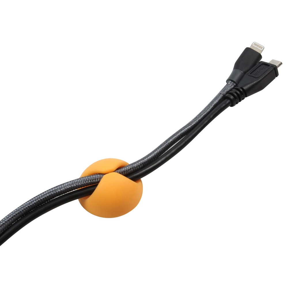 Rok Cable Organizer Cord Management System, Multipurpose Cable Clip, Orange