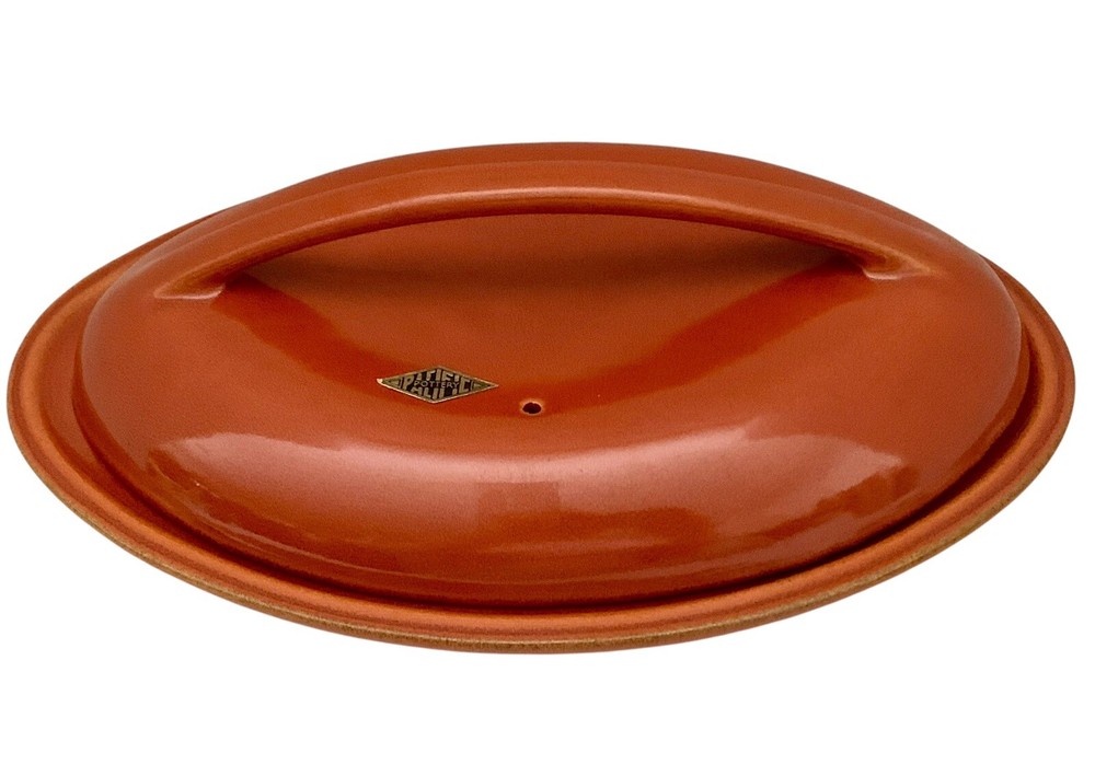 Rare Pacific Pottery Covered Casserole With Lid Apache Red Exc. 12” Split Dish
