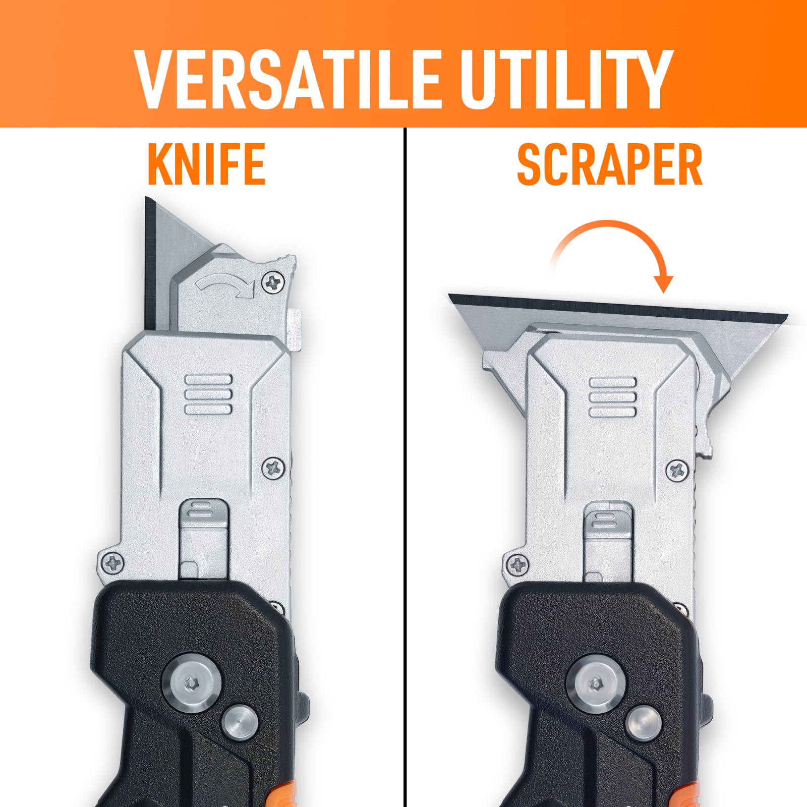 2 in 1 Multifunction Folding Utility Knife Scraper Tool Fastback with Carry Case