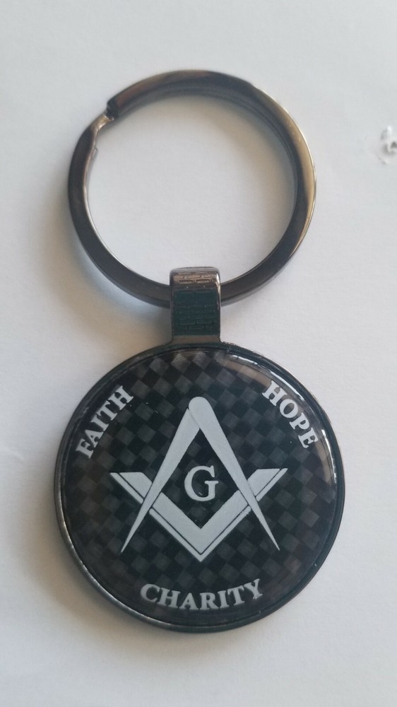 Key Loop Chain with Square and Compass Masonic Mason (mc105)