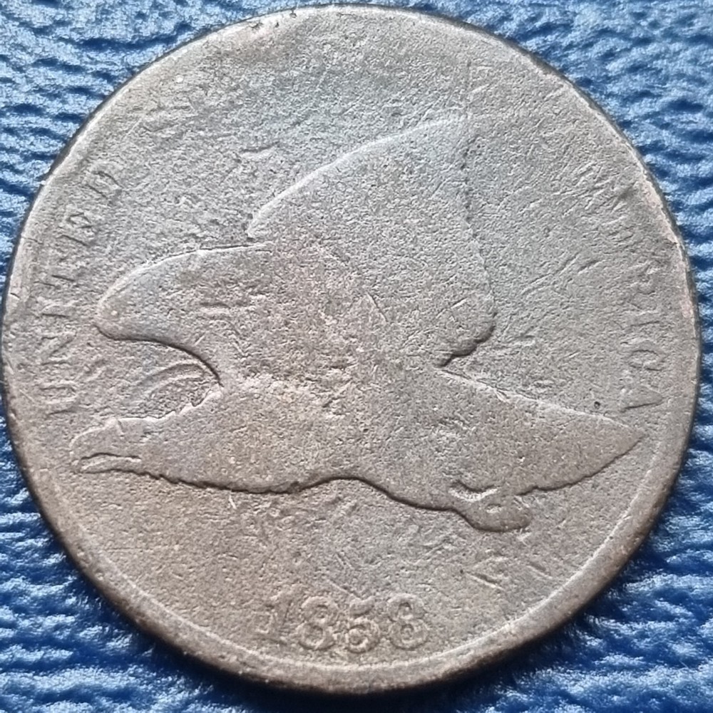 1858 Flying Eagle Cent 1c Circulated Dark #72942