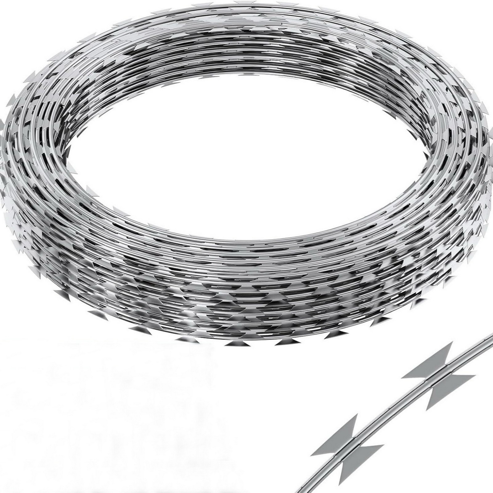 325FT Single Spiral Barbed Razor Wire Roll Wall Fence Security Fencing Galvanize