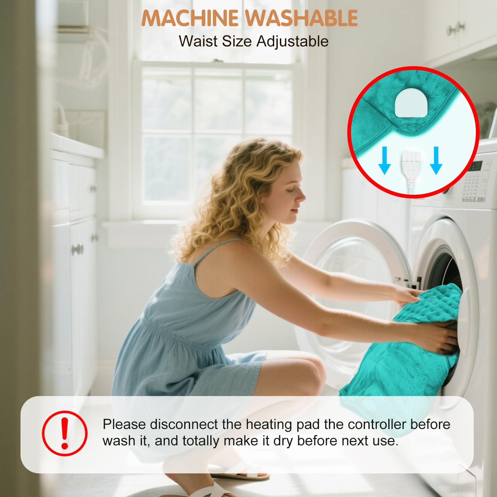 Heating Pad Back Pain Relief Electric Heating Pad for Period Cramps Lower Bac...