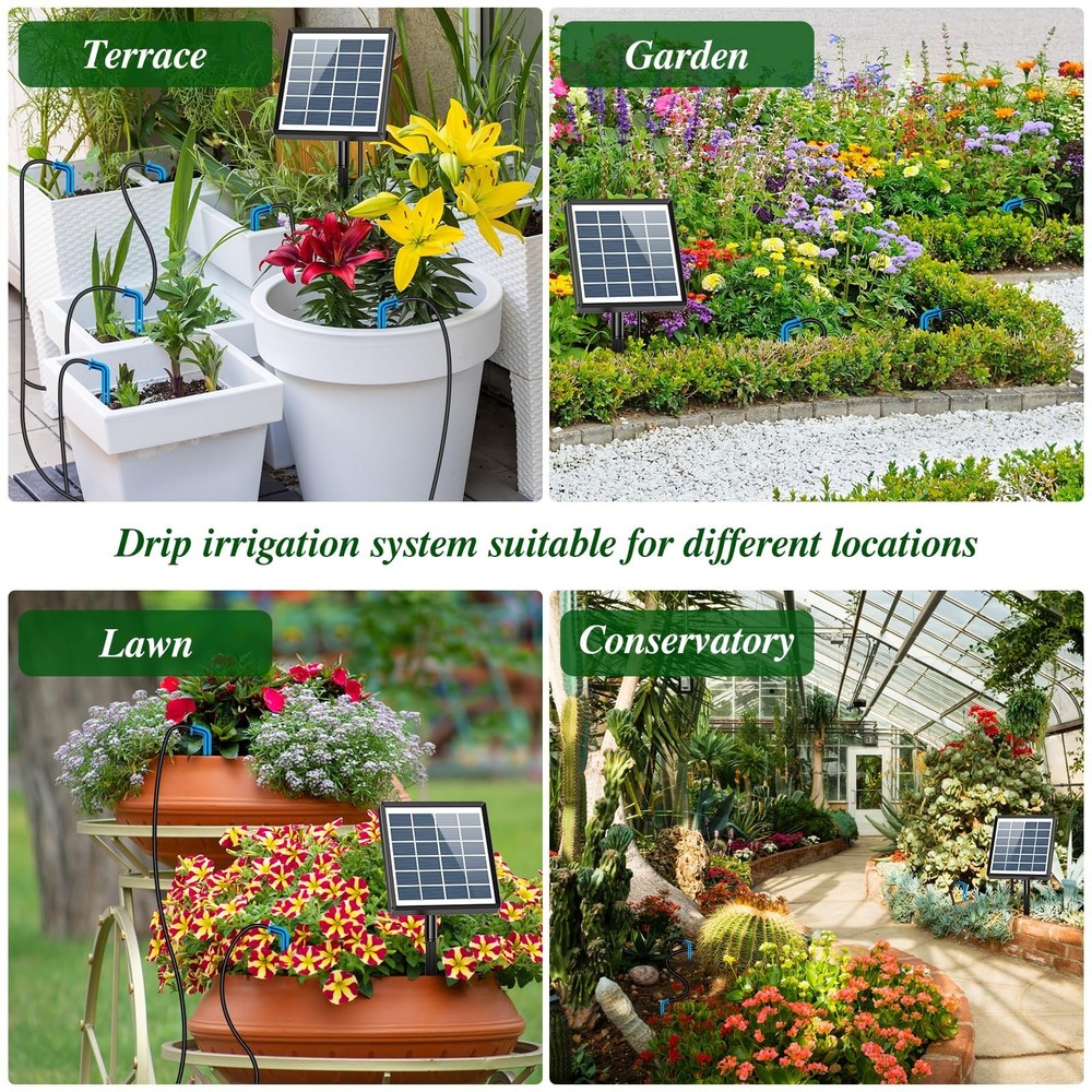 Solar Automatic Watering Kit for Garden, Automatic Drip Watering System with ...