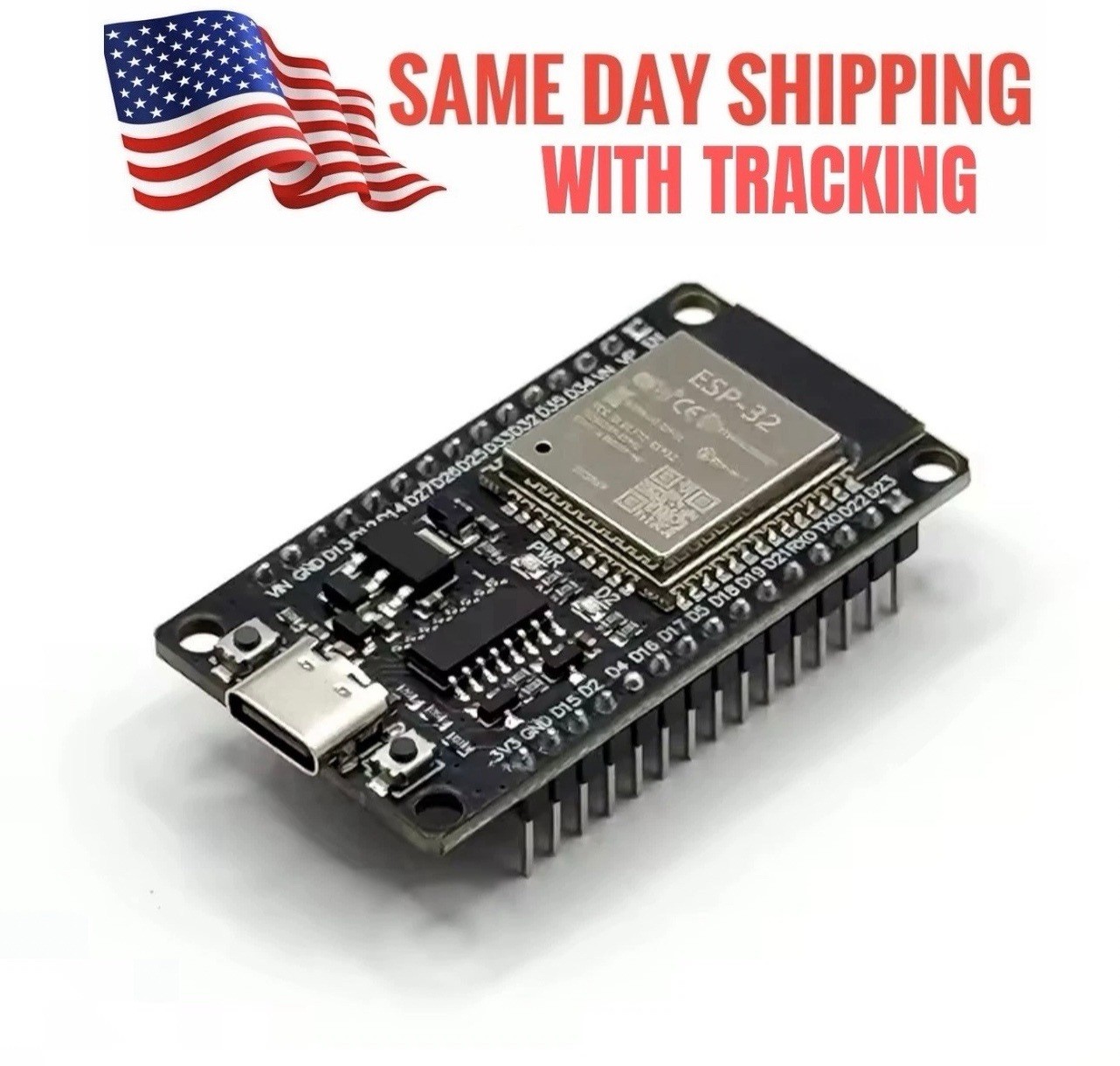 ESP32S Dev Board CH340C WiFi+Blue Dual Core 30Pin Ultra-Low Power Type C USA