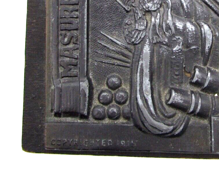 Original WWI Hindenburg 1914-1915 Patriotic Plaque Masuren Tannedberg Lodz