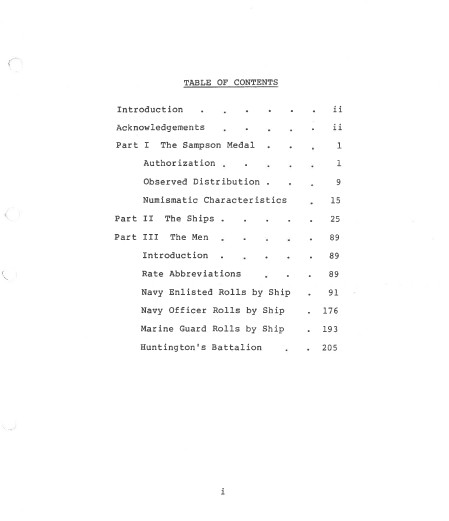 Spanish American War 1898 Sampson Medal Ship History Issue Phase Rolls Book