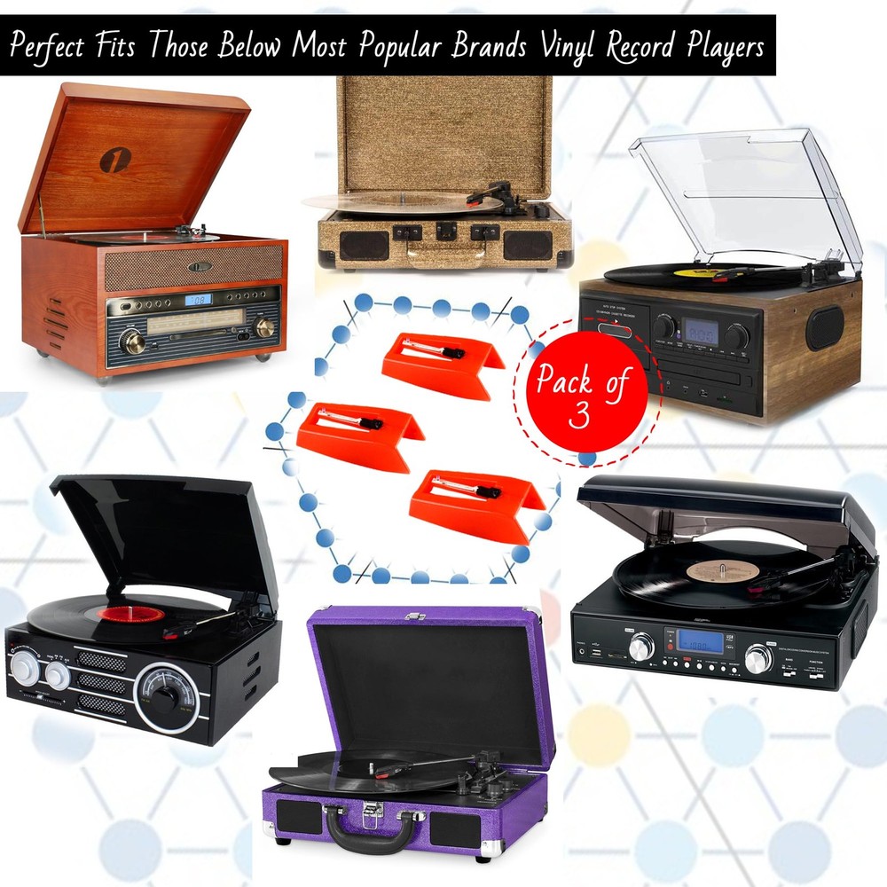 Record Player Needles, Turntable Stylus Needles Replacement for Red