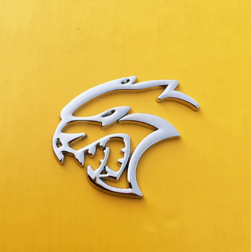 2x Universal Fender 3D Metal Hellcat Badge Emblem Left Right Side Chrome