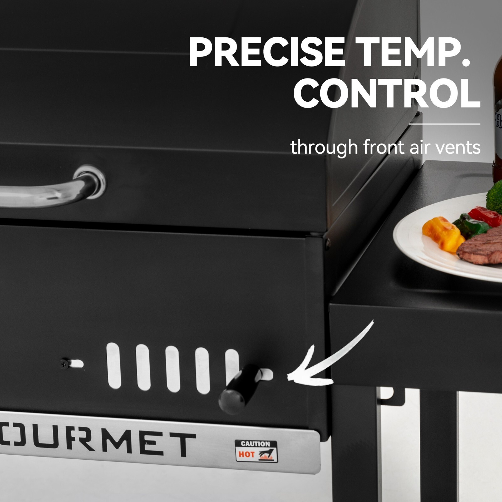 Royal Gourmet 24-Inch Movable Charcoal BBQ Grill with 2 Foldable Side Shelves