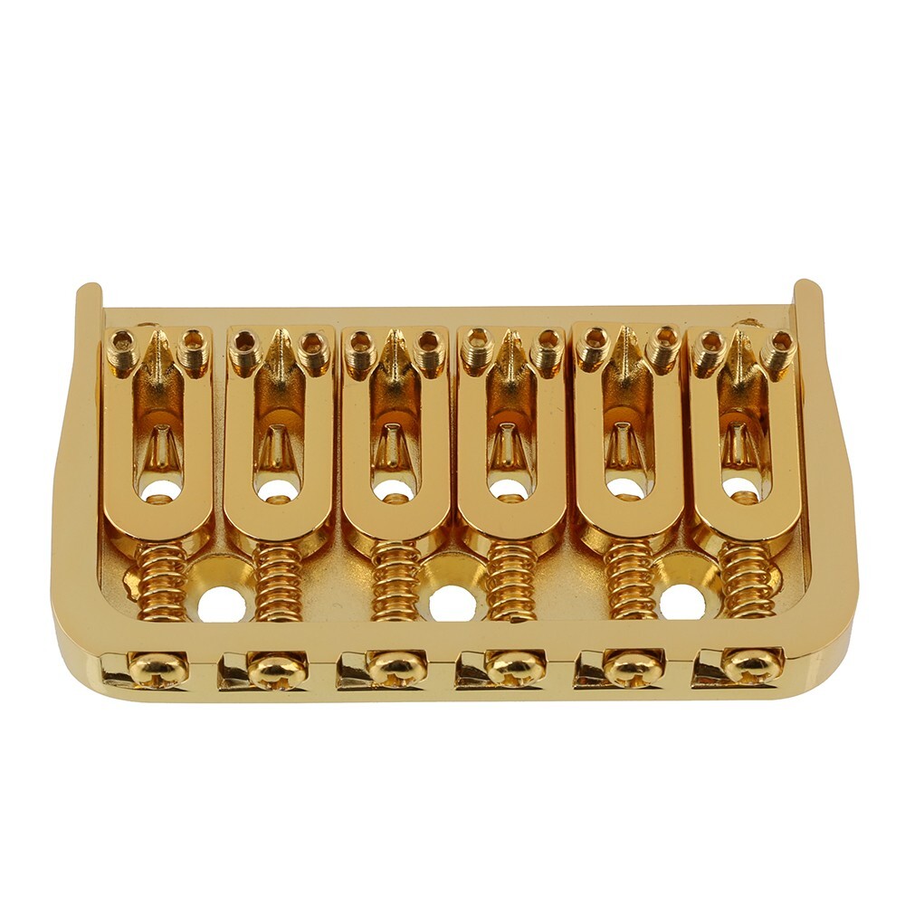 6 String Guitar Fixed Bridge for 6 String Strat Tele Style Guitar Gold