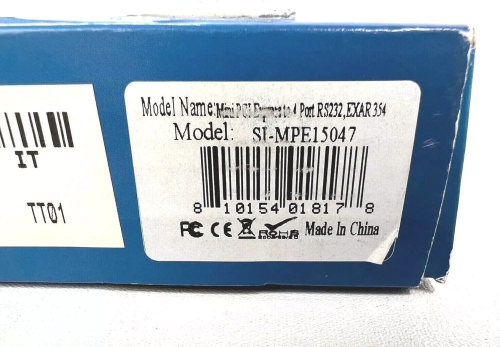 IOCrest SI-MPE15047, 4-Port Serial Mini Pci-E Controller Card