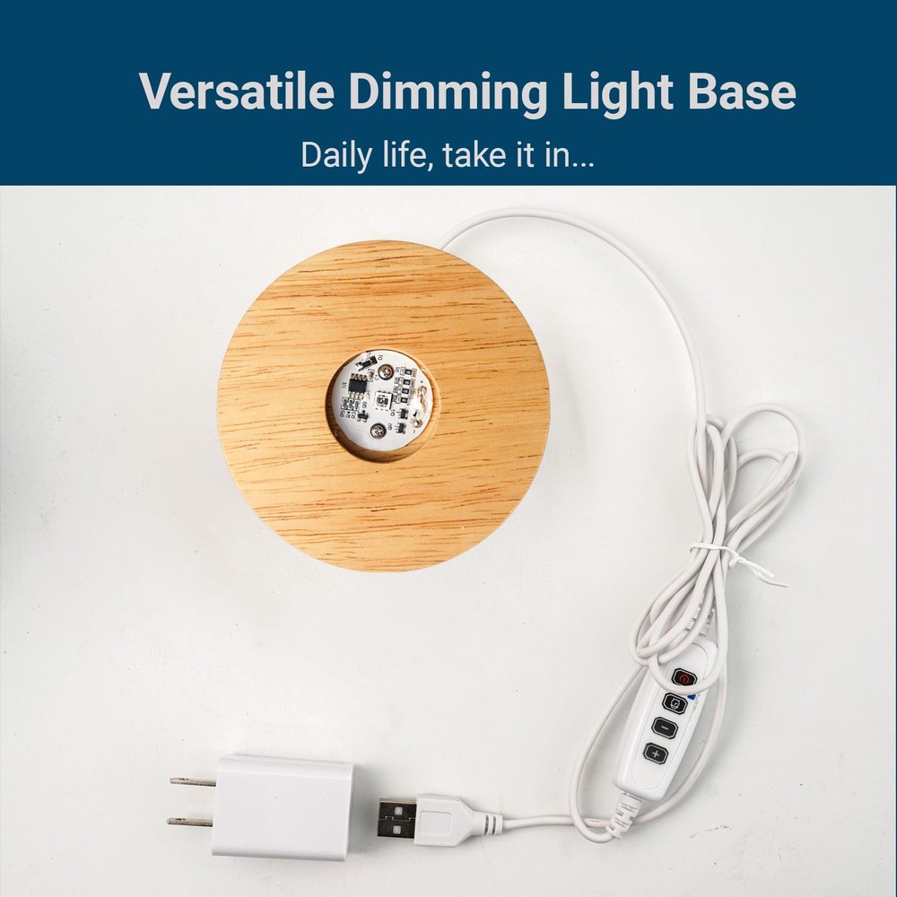 LED Light Base with Timer for Crystal Art Display,MultiColor Lighting,4 Inch ...