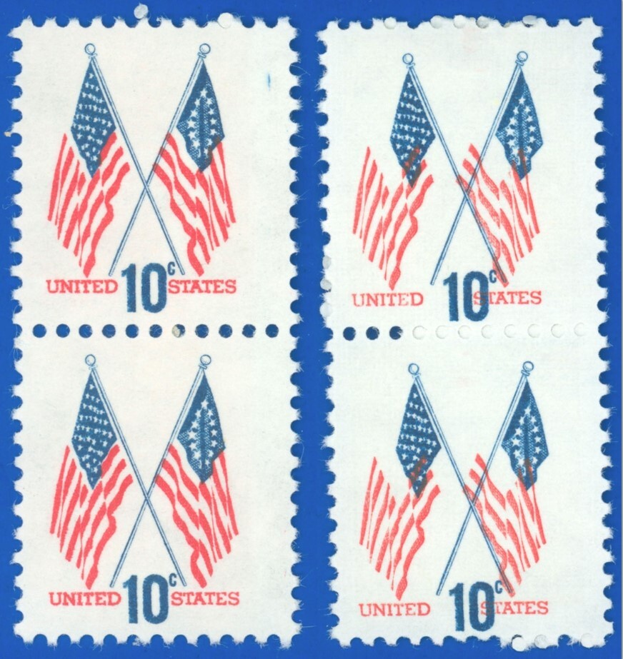 US Scott #1509 Pair w Normal, Dramatic Color Shift, Blue Shifted Error/EFO (SK)