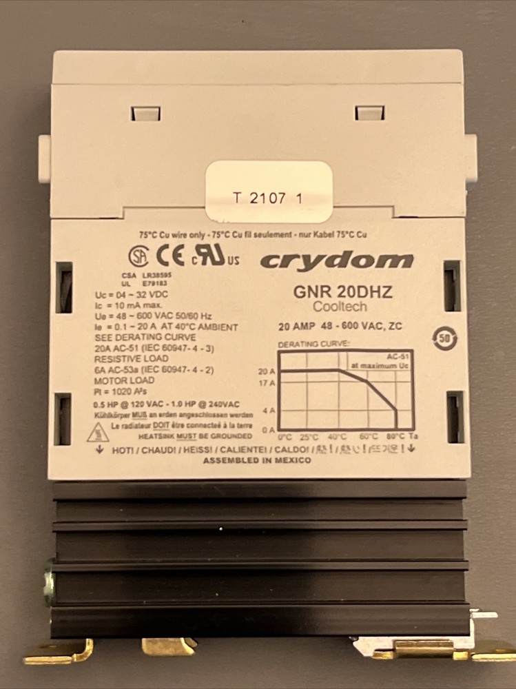 Crydom GNR20DHZ Cooltech Solid State Relay DIN Rail New