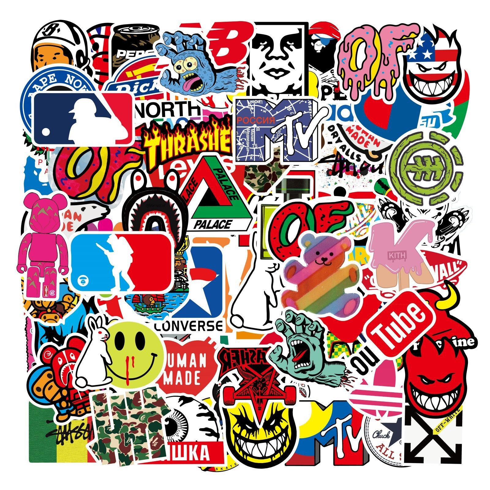 100pcs Skateboard Stickers Bomb Vinyl Laptop waterbottle Luggage Decals Dope US