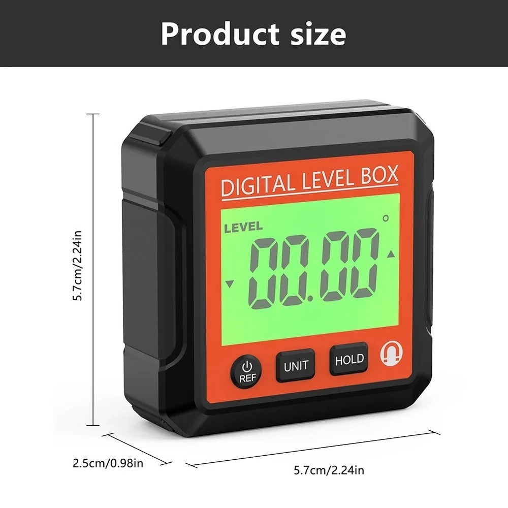 Digital Angle Finder Magnetic Protractor Inclinometer 360° Measuring Tool