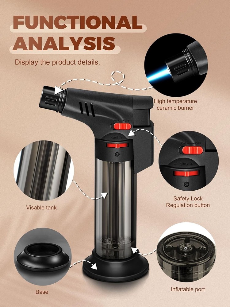 4 Pack Eagle Jet Torch Gun Lighter Adjustable Flame Windproof Butane...