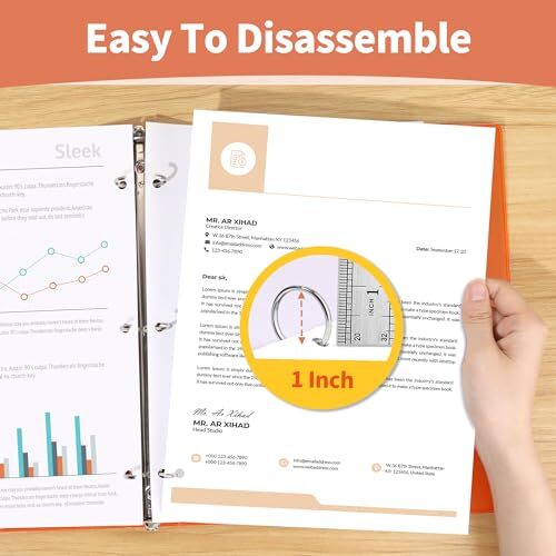 3 Ring Binder 6 Pack, Clear View Binder Three Ring 1 Inch Classic Assortment