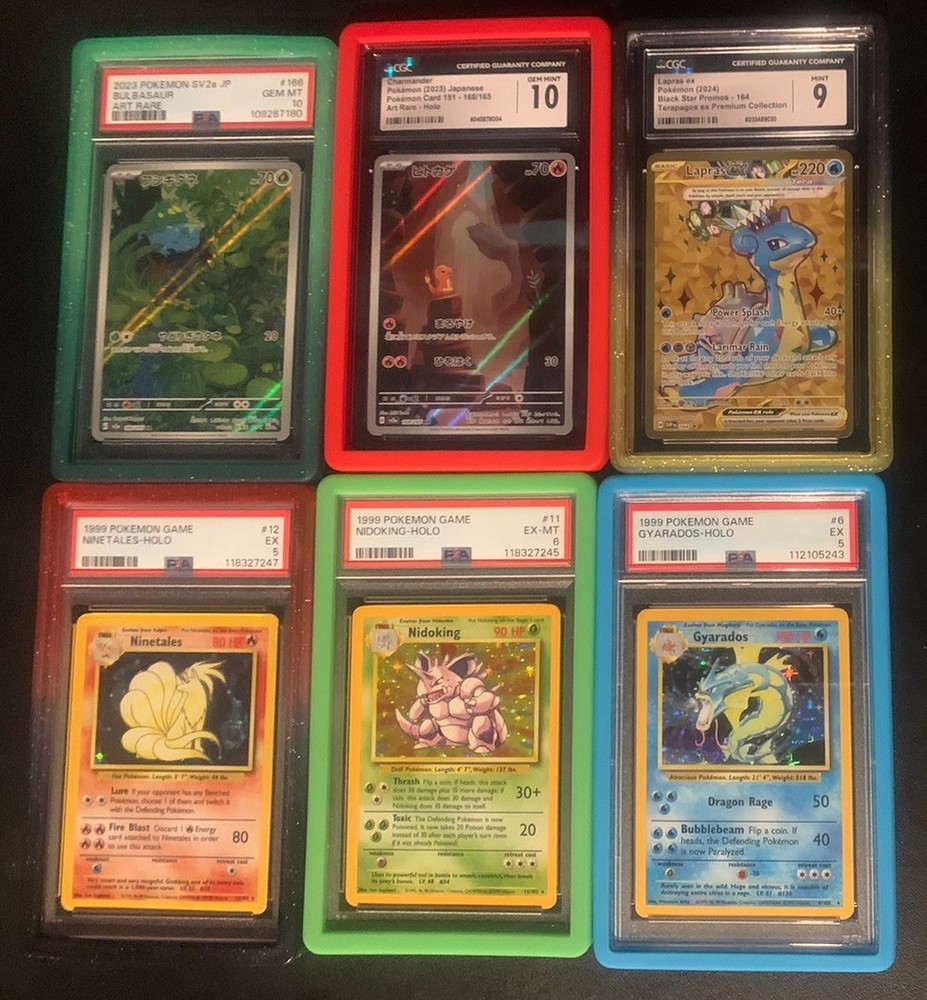 PSA Card Slab Bumper Guard Protector Lot - TPU - 7x Solid Colors