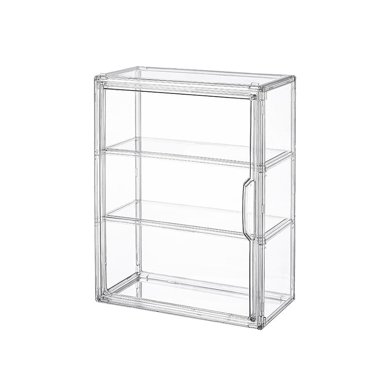 3 Tiers Clear Display Case for Figures, Acrylic Storage Wall-Mounted Medium 1