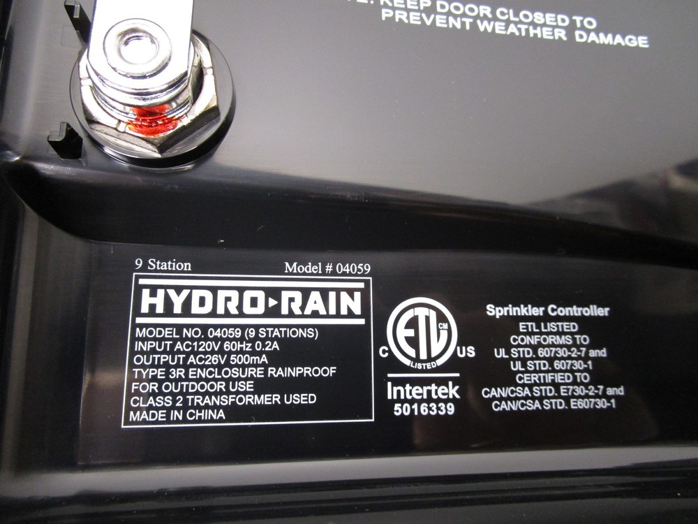 Hydro-Rain Irrigation Controller & Timer 9 Stations HRC-100C - SLIGHTLY USED