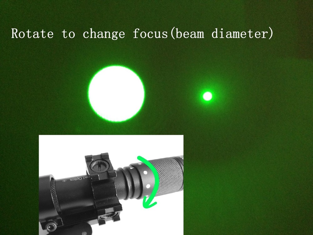 Adjustable Green Laser Flashlight Designator with QUICK RELEASE QD Mount
