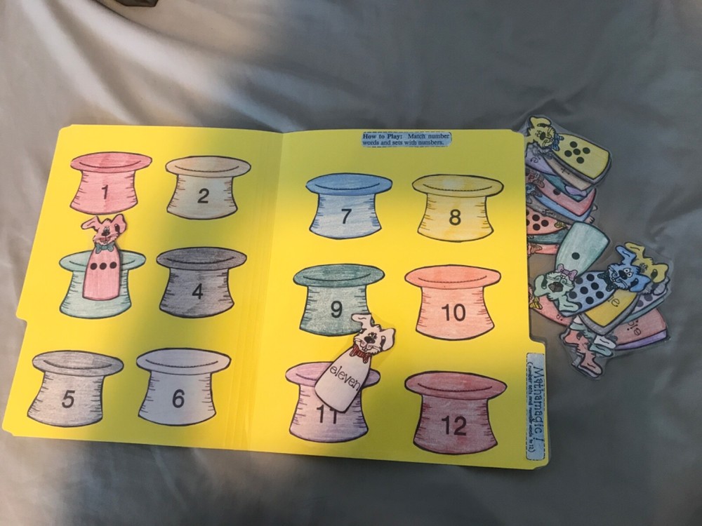 Mathaamagic! Number and number set grade math file folder game teacher resource