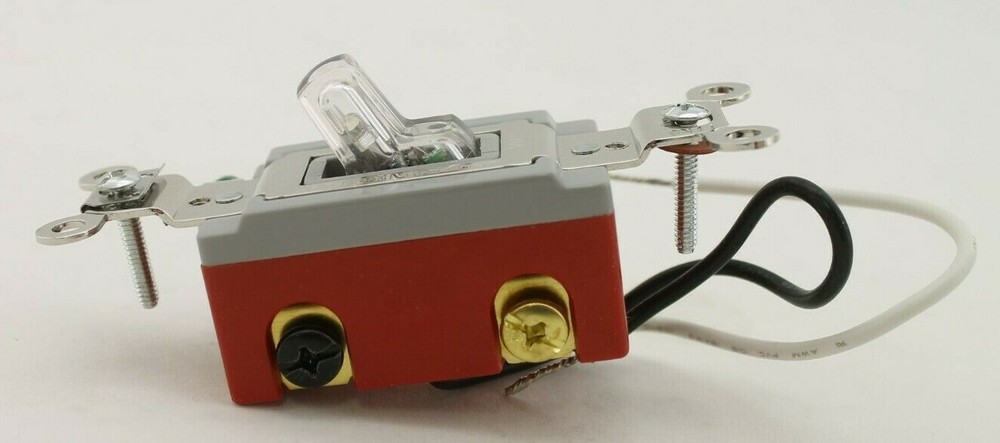 Hubbell HBL1223PLC Clear Pilot Light Toggle Switch (New in Box)