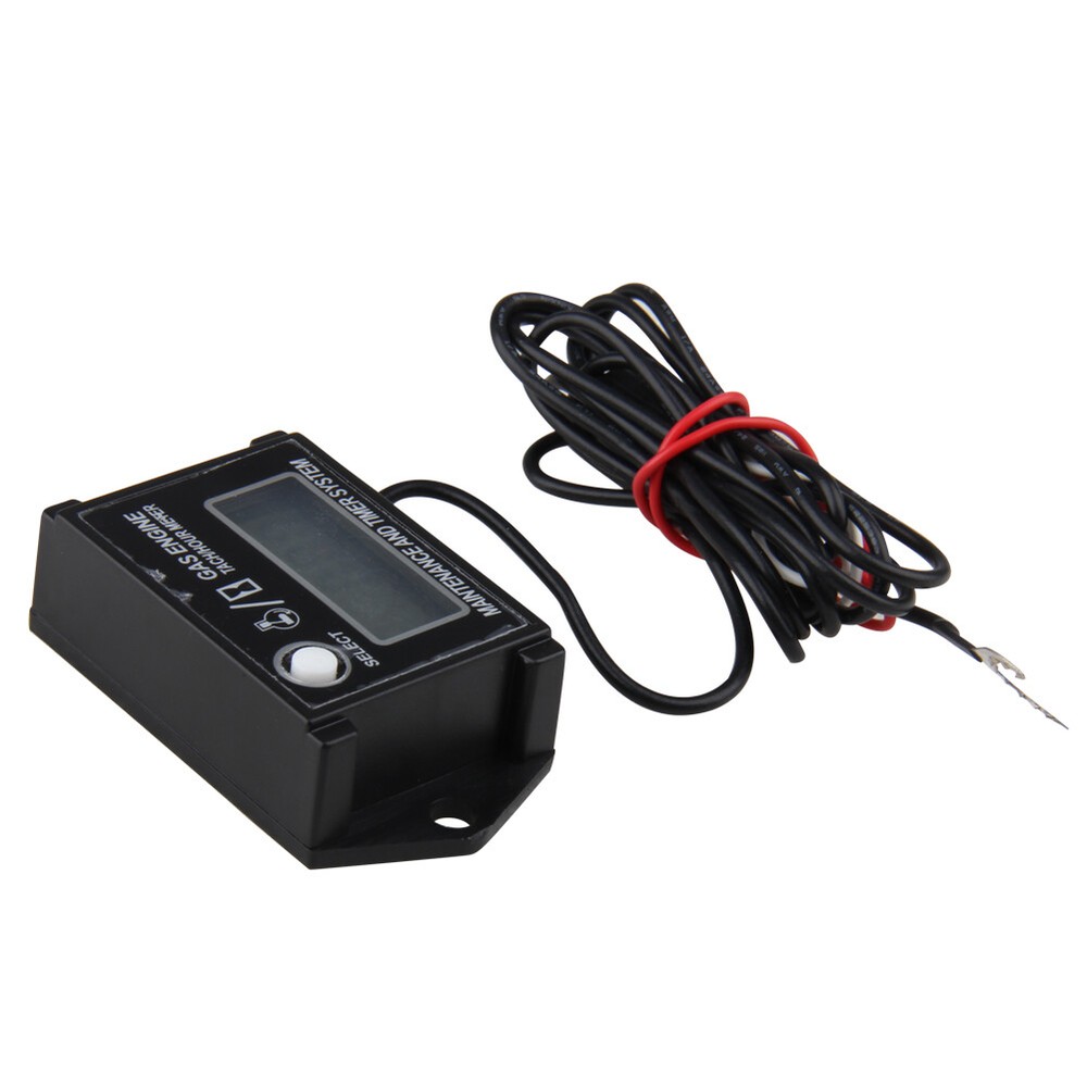 Waterproof Tiny Tach Digital Hour Meter Tachometer Resettable Job Timer Power