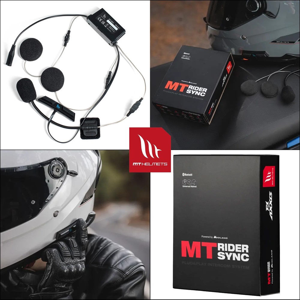 MT Thunder 4 Rider Sync MT-B01 Motorcycle Helmet Bluetooth Intercom Headset