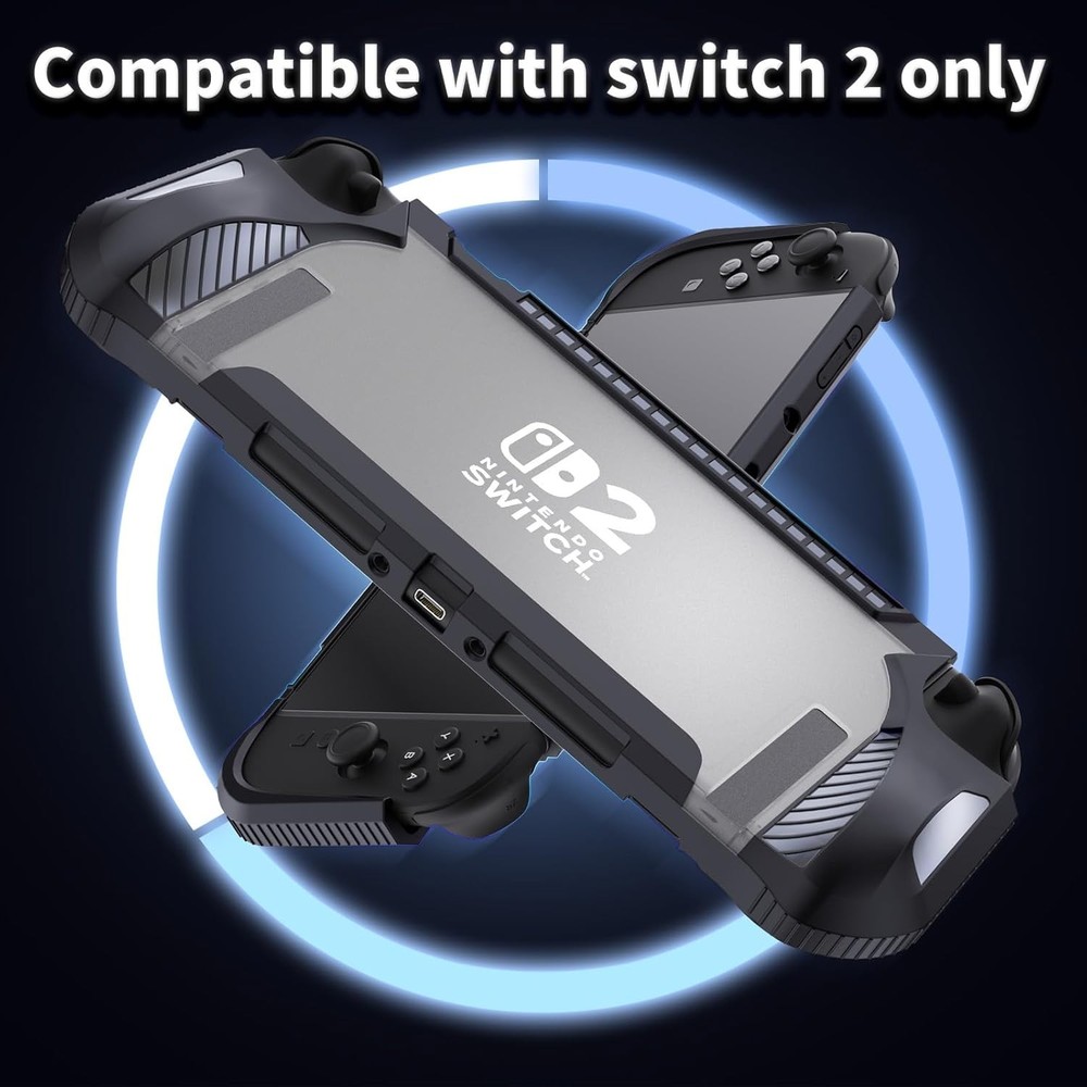 Protector & Bonus Thumb Grips Tempered Glass Screen for Nintendo Switch 2