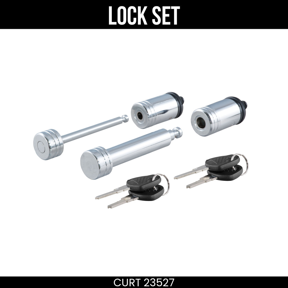 CURT Lock Set, Fits 2 Receiver, Includes Coupler Latch Lock, Heavy Duty