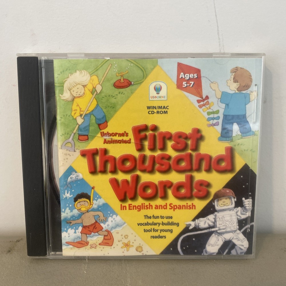 Usborne Animated First Thousand Words CD-ROM PC/Mac w/ Case & Manual