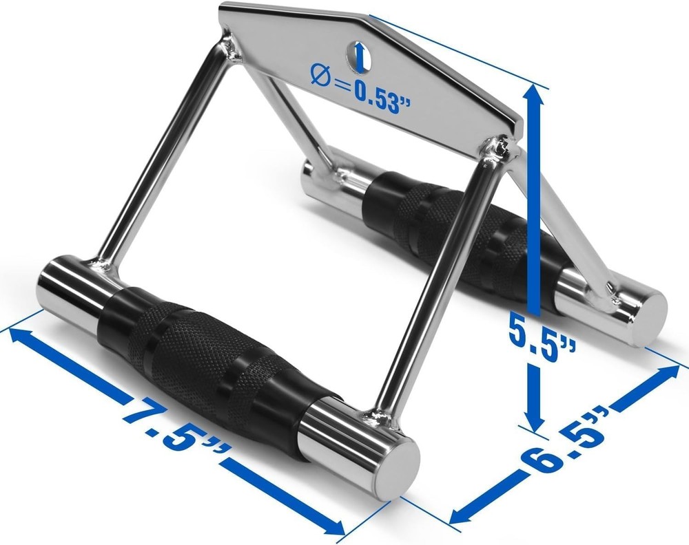 Cable Machine Attachments: 880 LB Support with Comfortable Rubber Grips
