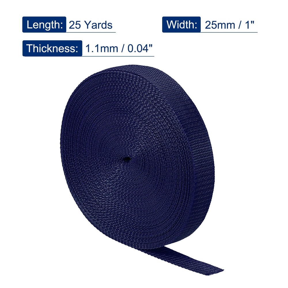 Lightweight Polypropylene Webbing Strap 1" 25 Yards Blue Strapping