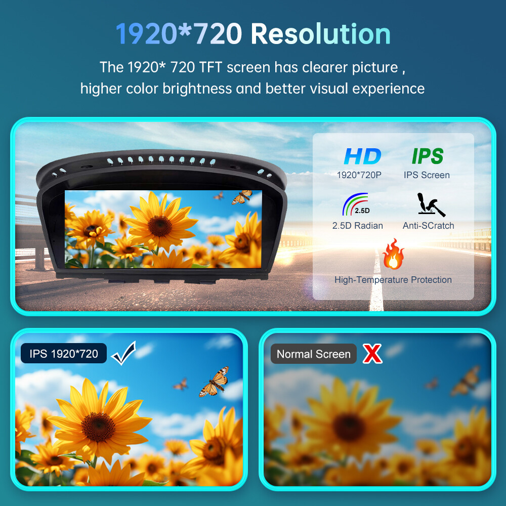 For BMW CIC 3 5 Series E90 E91 E92 E93 E60 E61 Wireless CarPlay Car Touch Screen