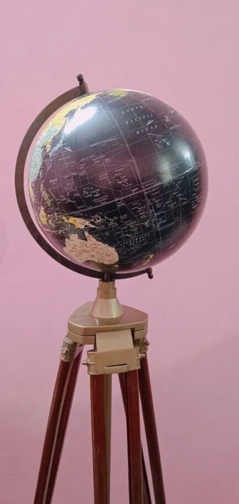 World Map Globe With Tripod Stand World Authentic Adjustable Modern Map Globe