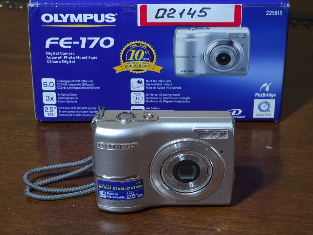 OLYMPUS  FE-170  6.0 MEGAPIXEL DIGITAL CAMERA, 3X Optical Zoom with Box