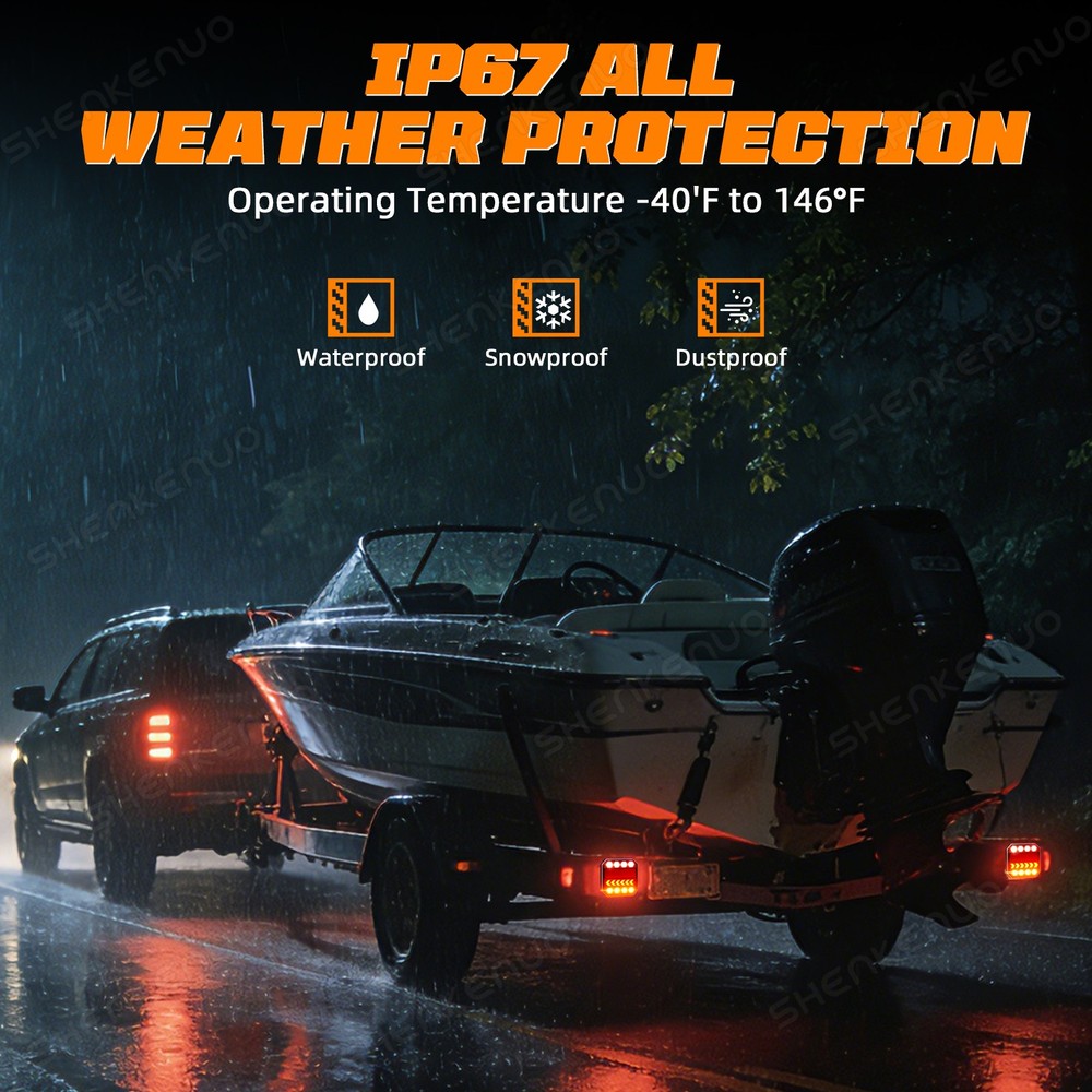 Upgraded Wireless Trailer Lights Magnetic Bluetooth Remote Control Trailer Tail