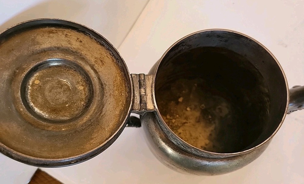 Vintage Union Co Silverplate Coffee Teapot Hingded Lid Floral